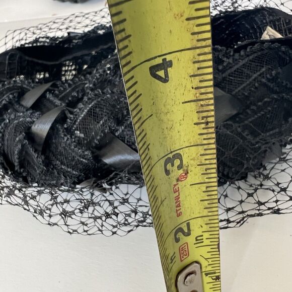 Vintage Women's Black Face Netting Weaved Pillbox Hat USA Union Made HH207802 - Picture 14 of 16